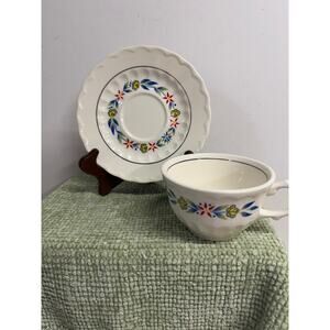 Knowles Mayflower Teacups Saucers Set 4 Styled By Kalla Vintage USA